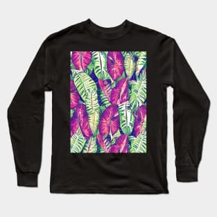 Tropical plants nature background Long Sleeve T-Shirt